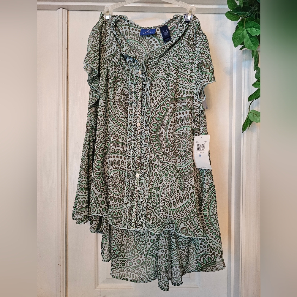 NEW CLASSY 2 PIECE SKIRT & BLOUSE SET PLUS SIZE: XL